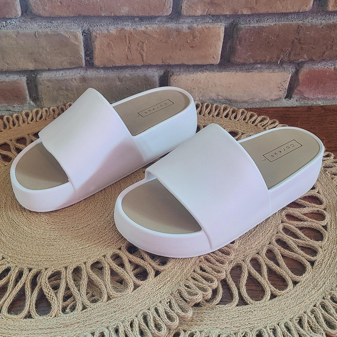 Corkys White Slides