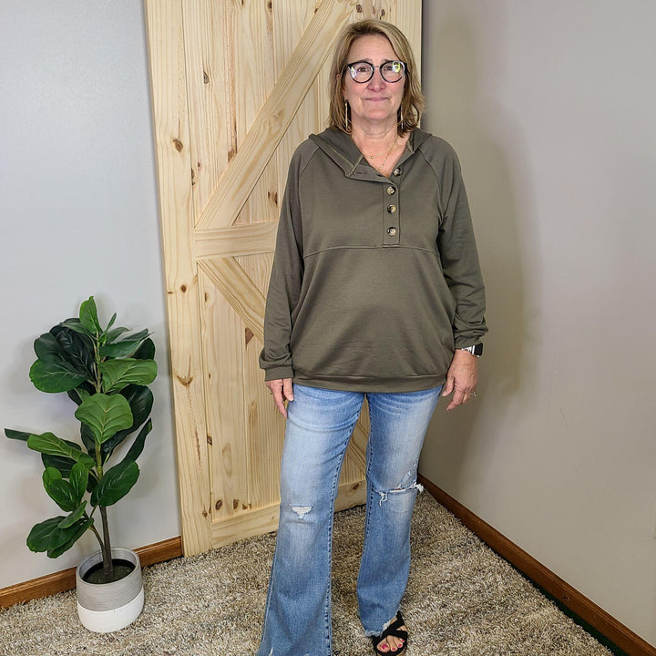 Buttoned Hoodie