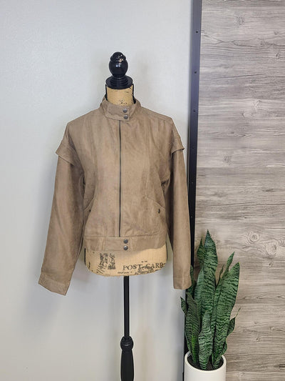 Zip Up Jacket w/ Button Detail