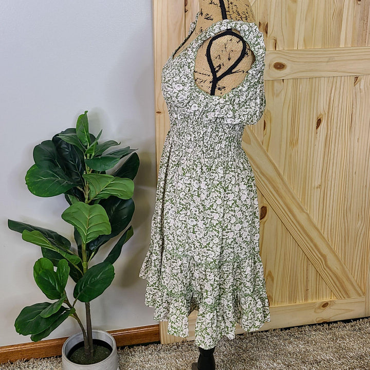 Floral Print Smocked Mini Dress