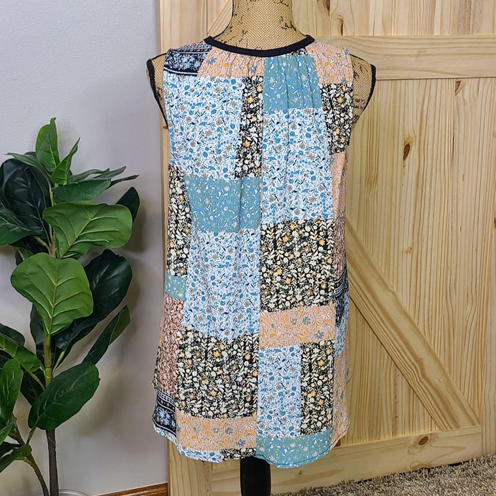 Patch Work Printed Back Top