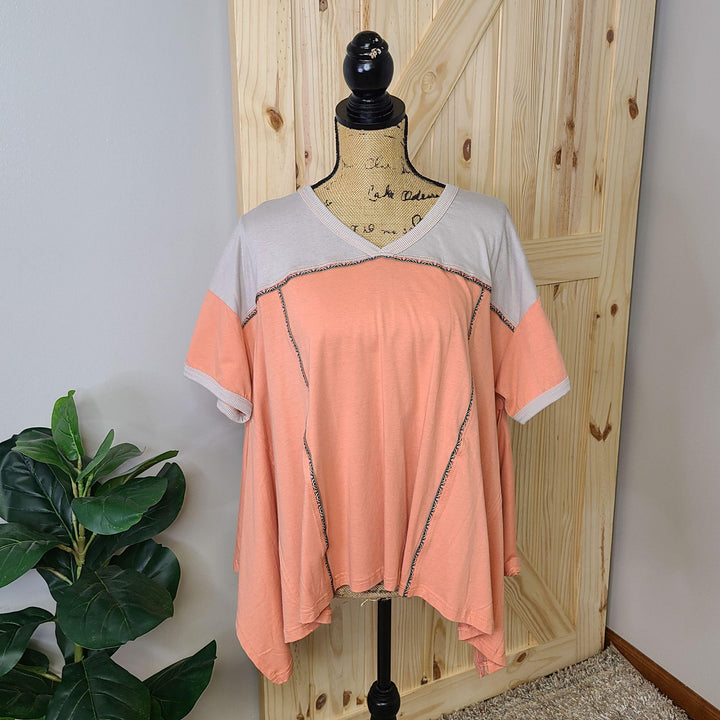 Color Block Flared Top
