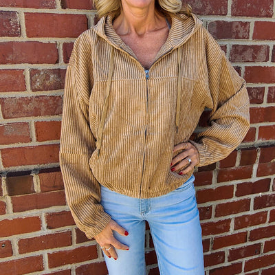 Corduroy Zip Up Hoodie