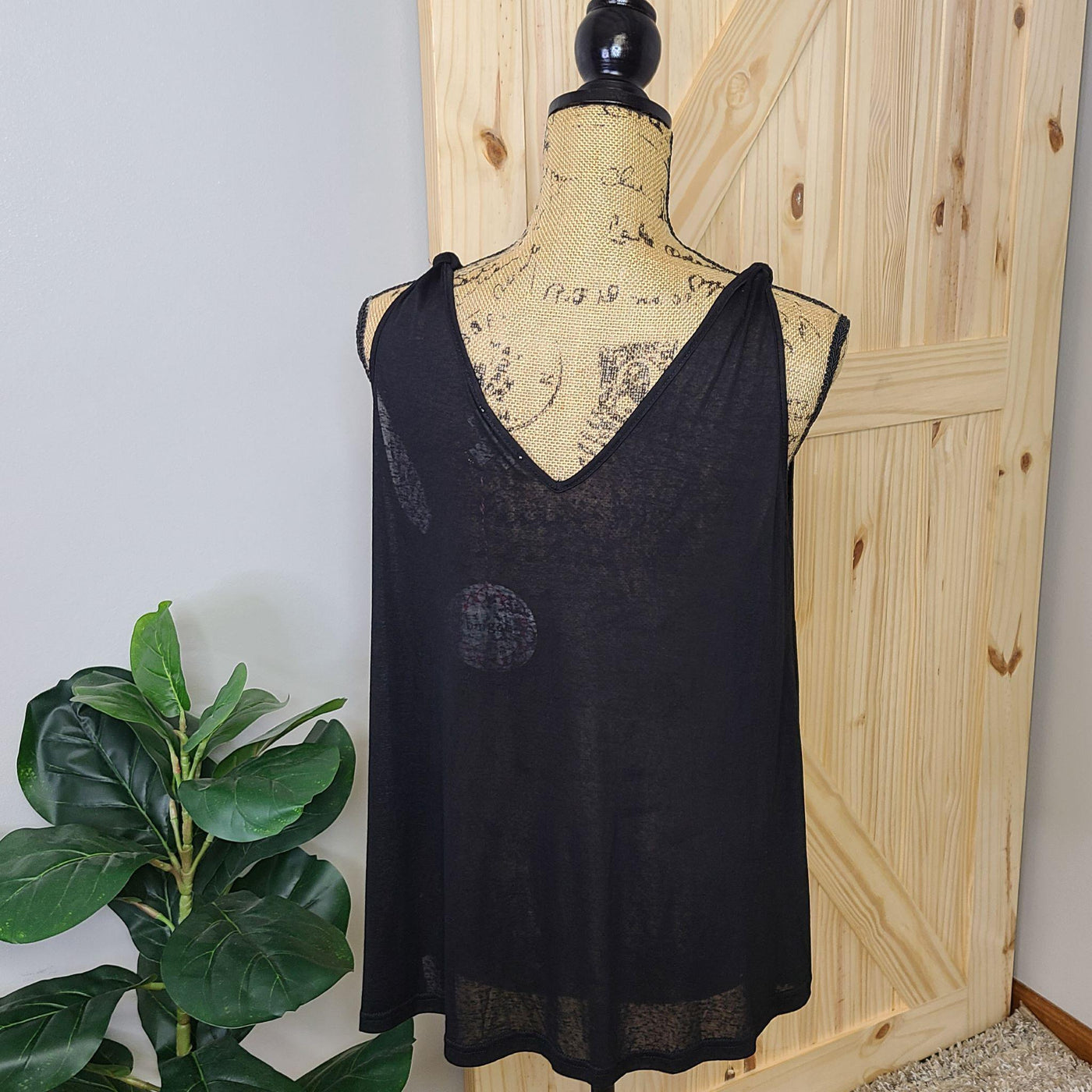 V-Neck Flowy Silhouette Sleeveless Top