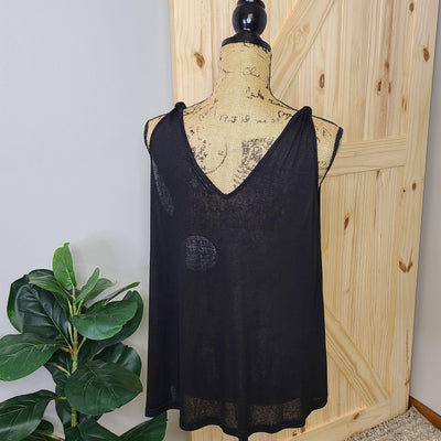 V-Neck Flowy Silhouette Sleeveless Top