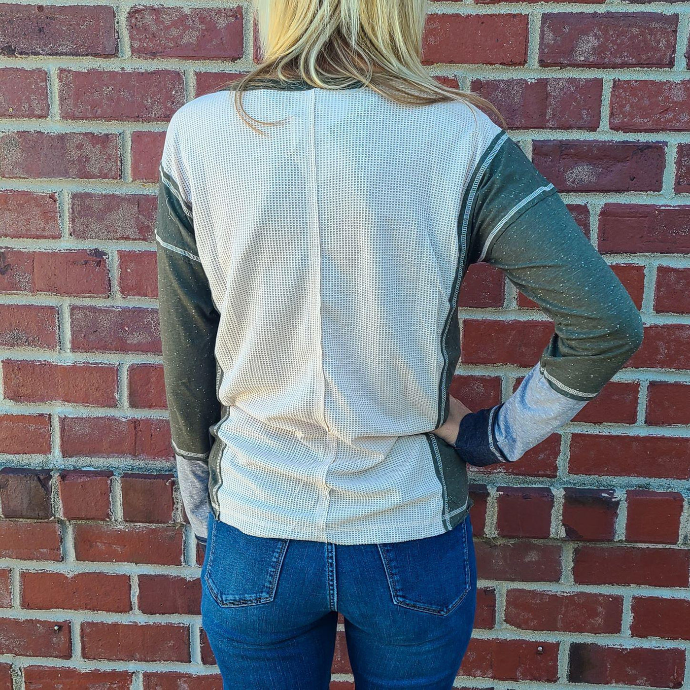 Color Block Wide Neck Henly Top