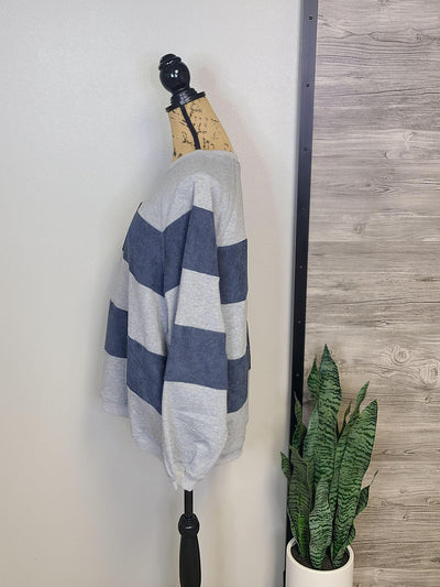 Color Block Top w/ Corduroy Detail