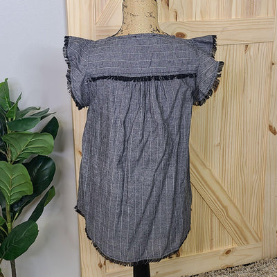 Frayed Chambray Top