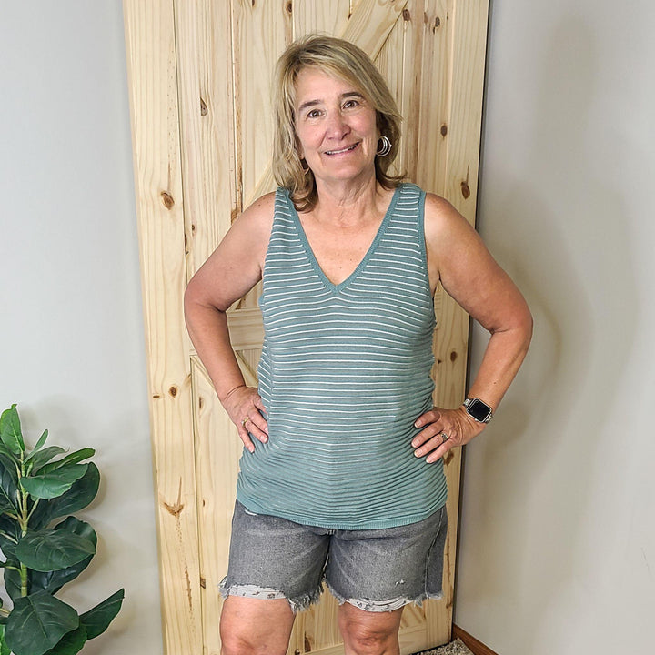 Textured Knit Sweater Tank