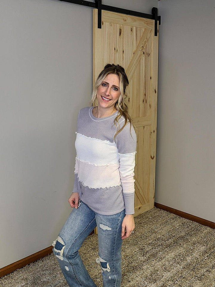 Color Block w/ Raw Edge Top
