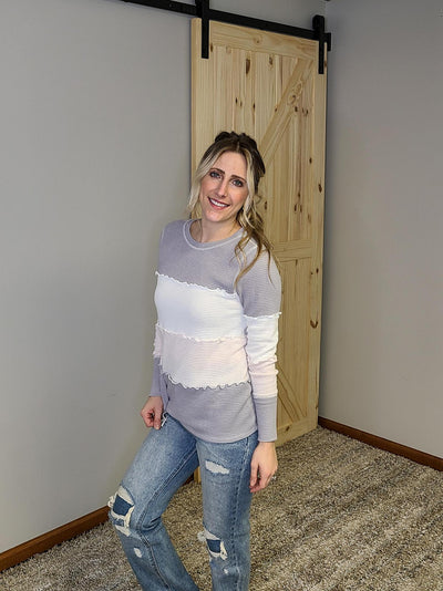 Color Block w/ Raw Edge Top