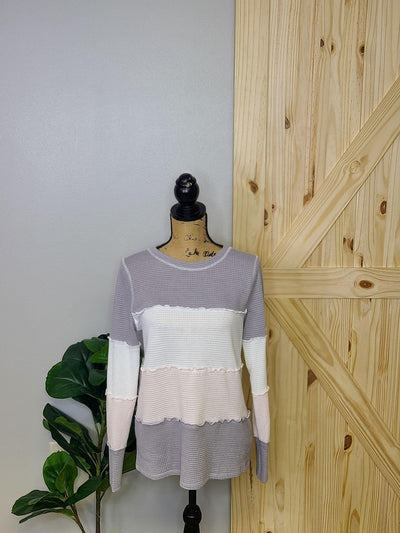 Color Block w/ Raw Edge Top
