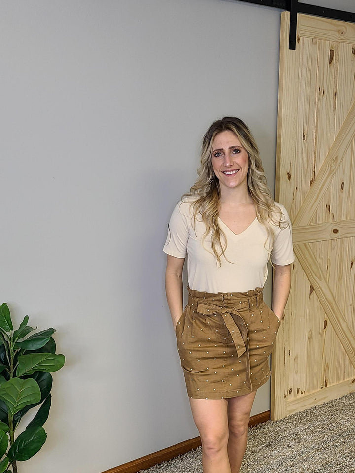 Polka Dot Skirt w/ Tie Belt