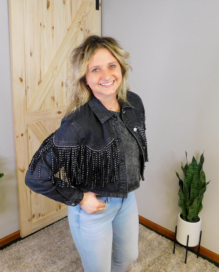 Blk Jacket w/ Tassel Trim Detail