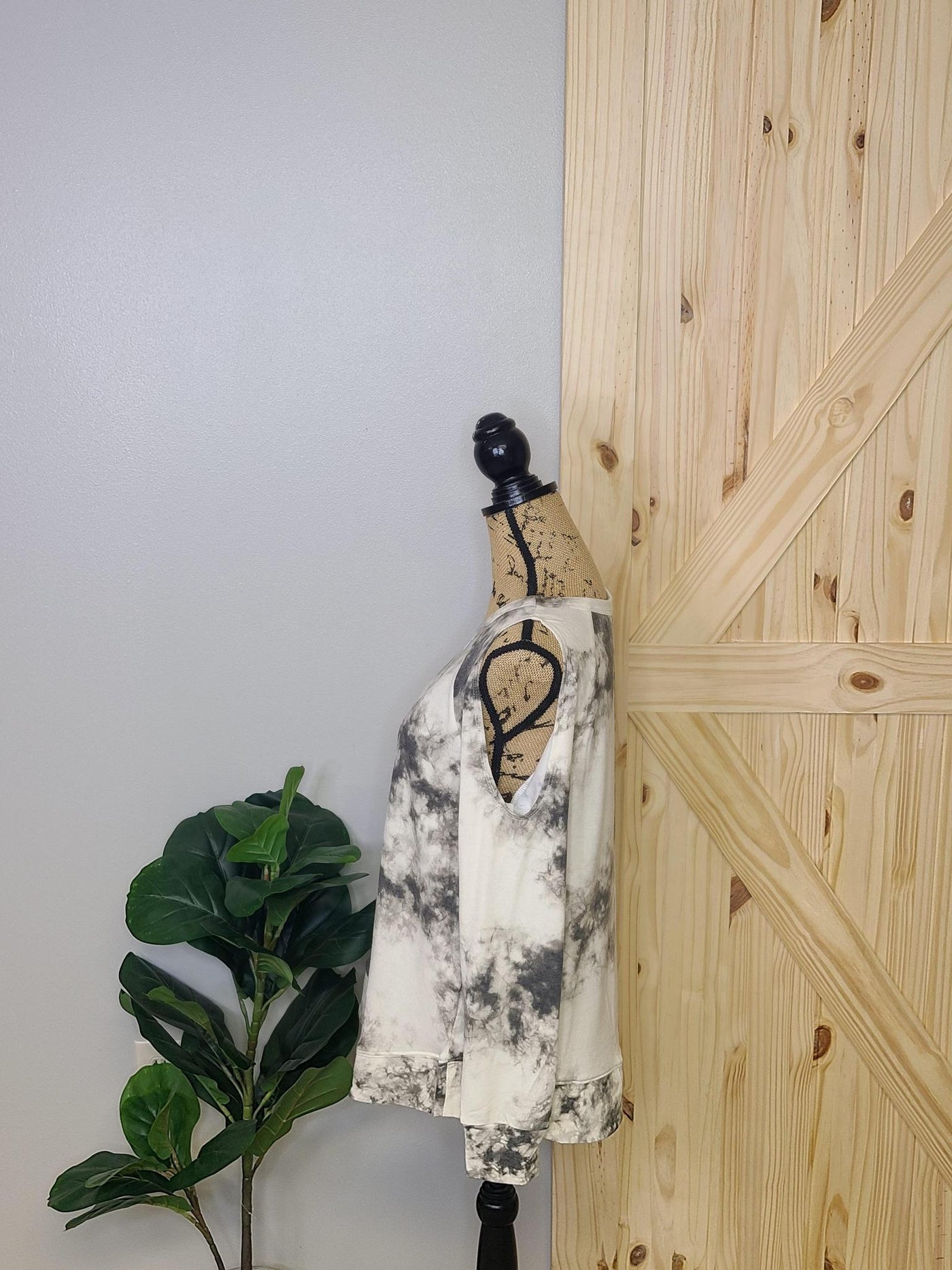 Tie Dye Cold Shoulder Pullover