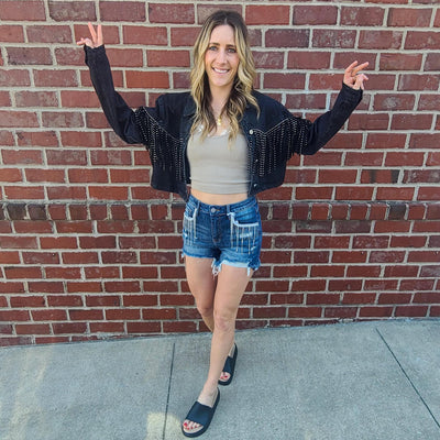 Blk Jacket w/ Tassel Trim Detail