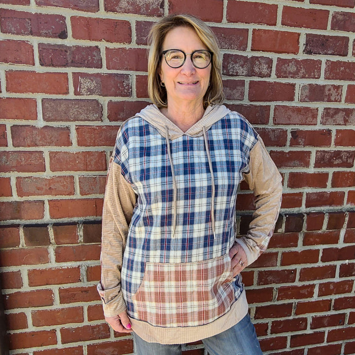 Soft Plaid Mix & Match Hooded Top
