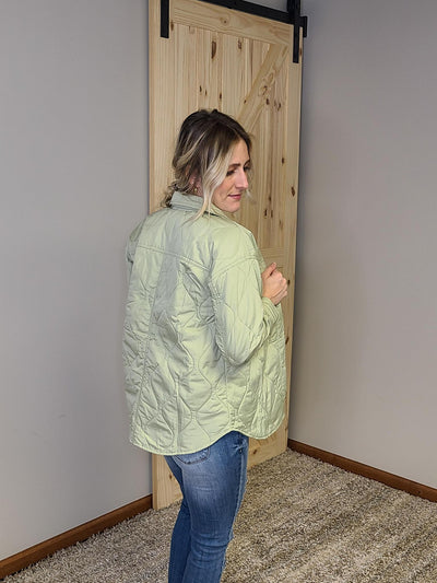 Lightweight Quilted Button Up Jacket