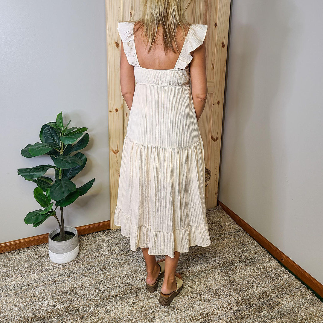 Button Up Tiered Dress