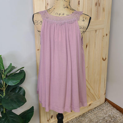 GAUZE LAYERED BOTTOM LACE TUNIC