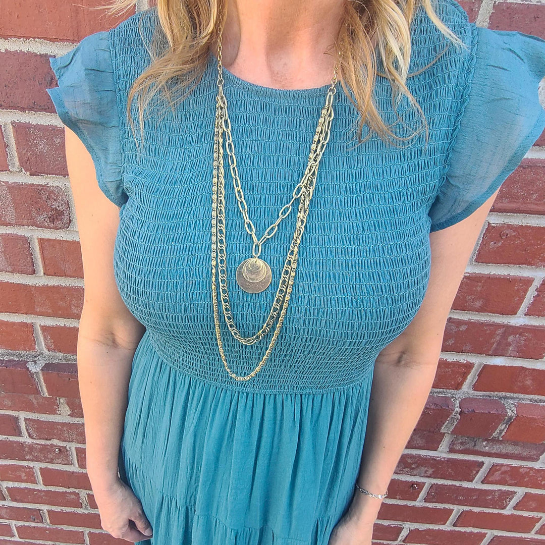 Smocked Tiered Midi Dress