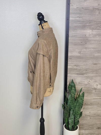 Zip Up Jacket w/ Button Detail