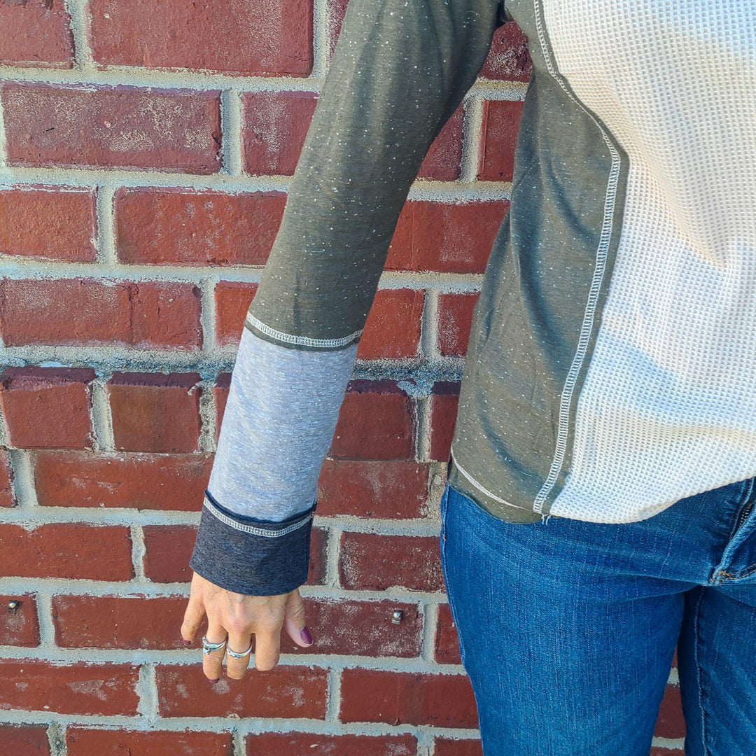 Color Block Wide Neck Henly Top