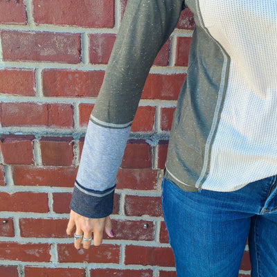 Color Block Wide Neck Henly Top