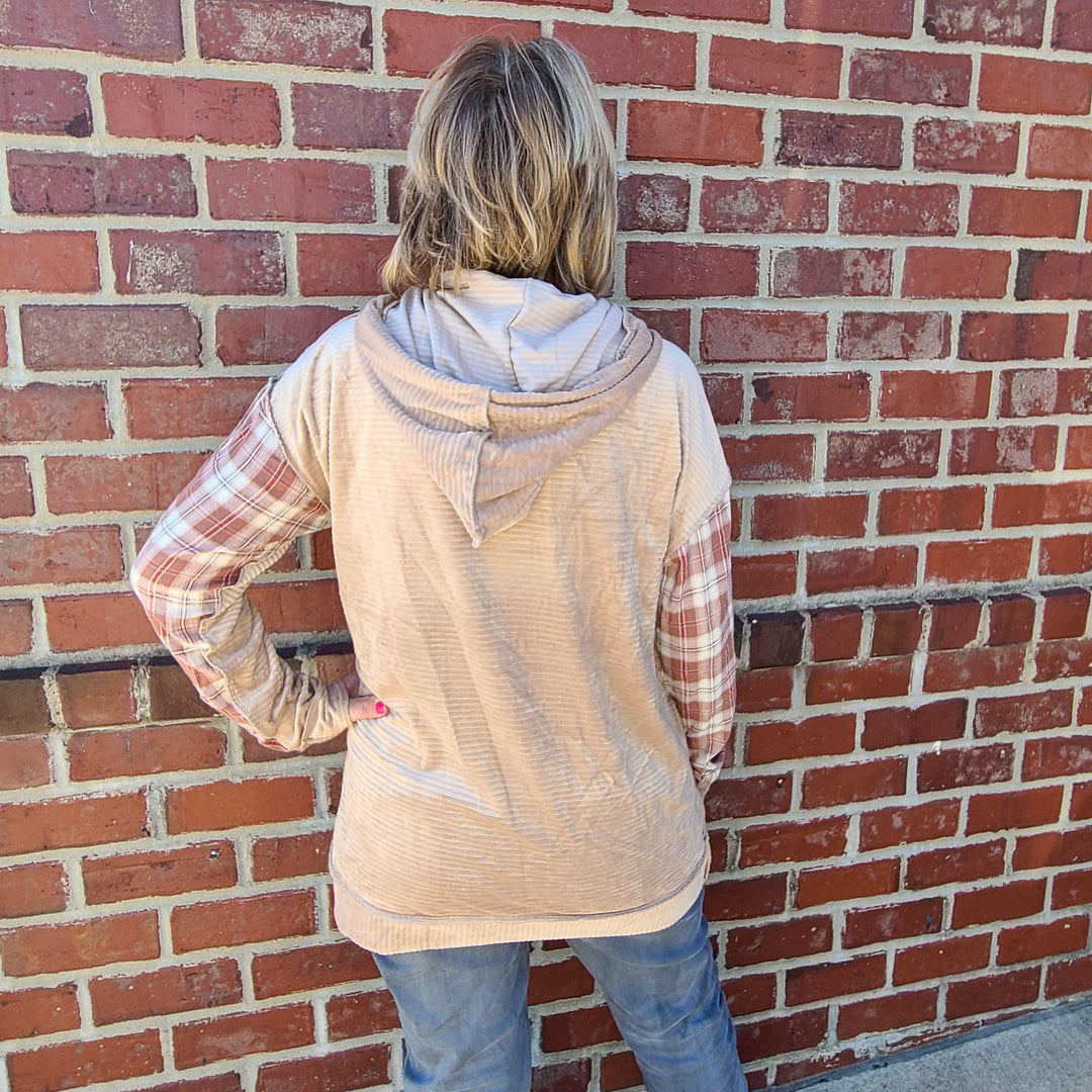 Soft Plaid Mix & Match Hooded Top