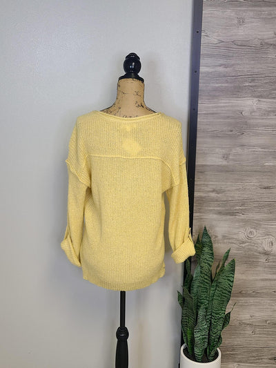 V-Neck Sweater w/ Cuffed Sleeves