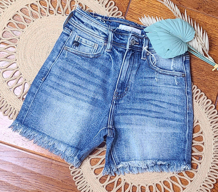 Kancan High Rise Frayed Detail Shorts