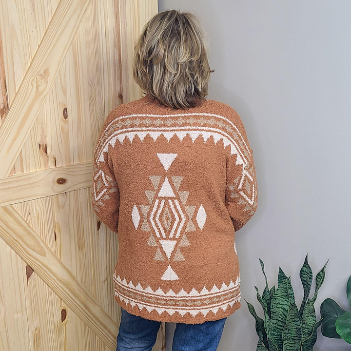 Soft Aztec Print Cardigan