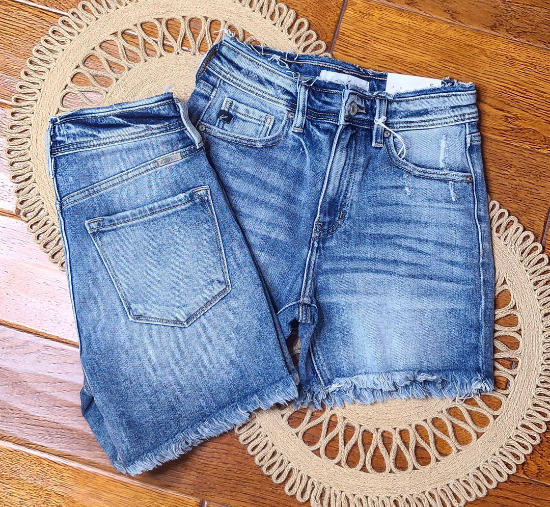 Kancan High Rise Frayed Detail Shorts