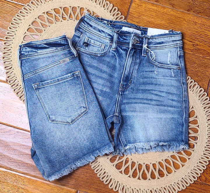 Kancan High Rise Frayed Detail Shorts