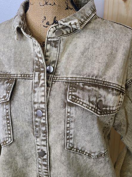 Denim Washed Shirt Jacket