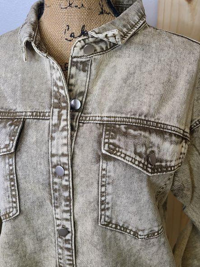 Denim Washed Shirt Jacket