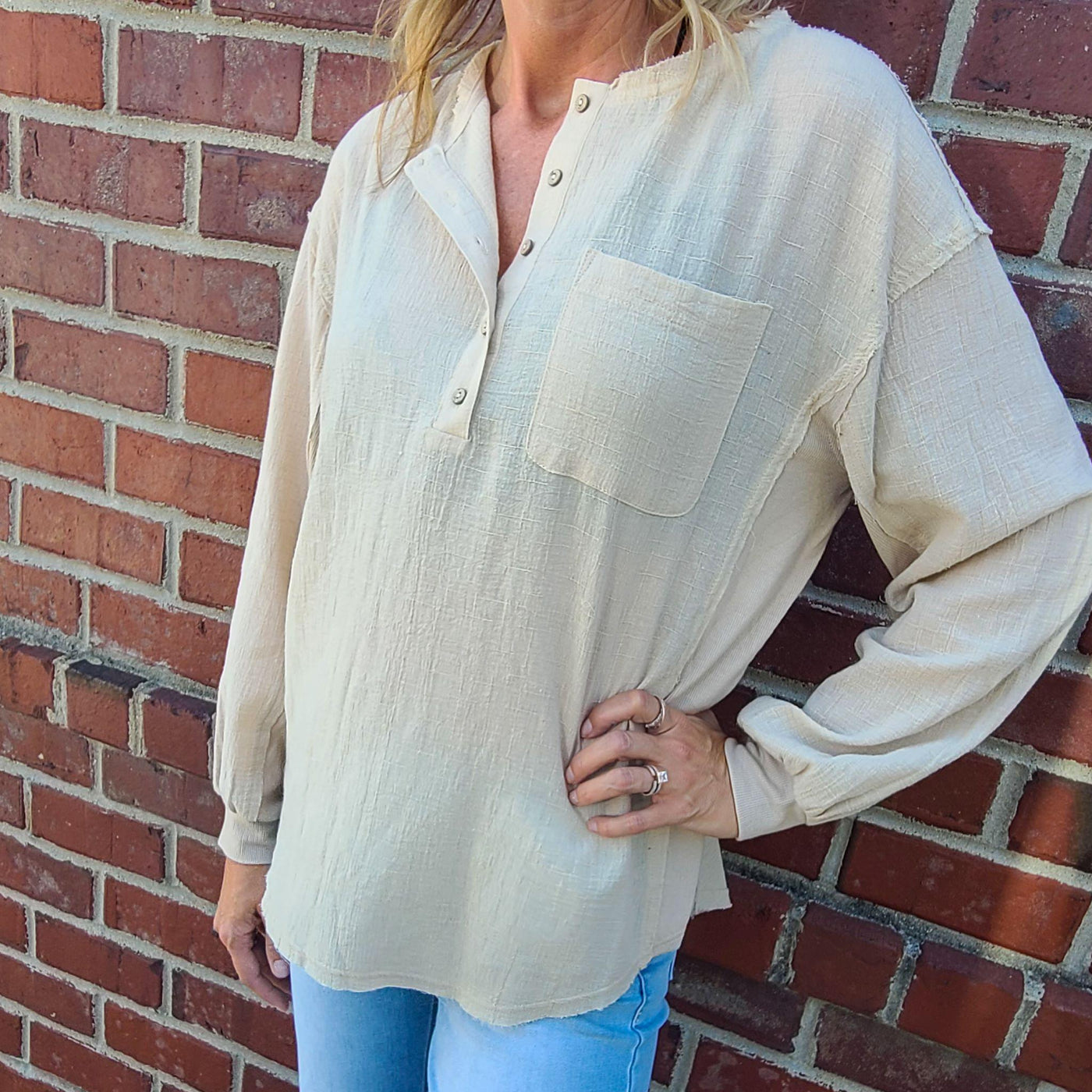 Textured Cotton Blouse