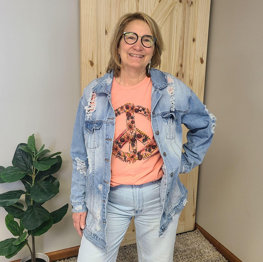Distressed Oversized Denim Jacket