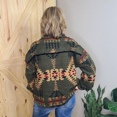 Button Up Aztec Print Jacket