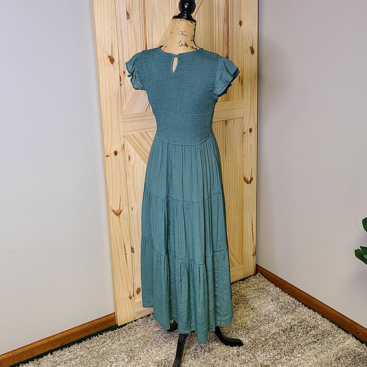 Smocked Tiered Midi Dress