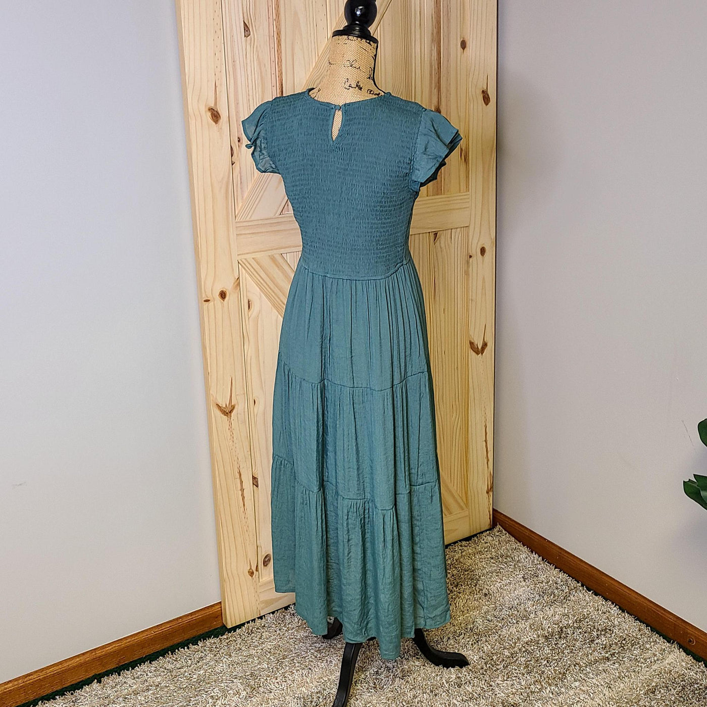 Smocked Tiered Midi Dress