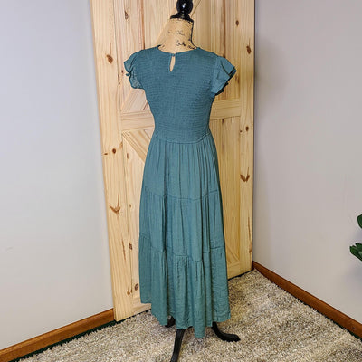 Smocked Tiered Midi Dress