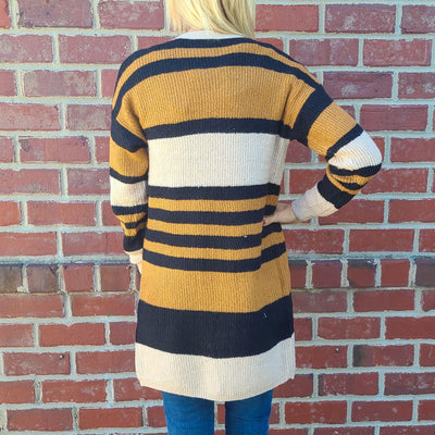 Multi Striped Sweater Cardigan