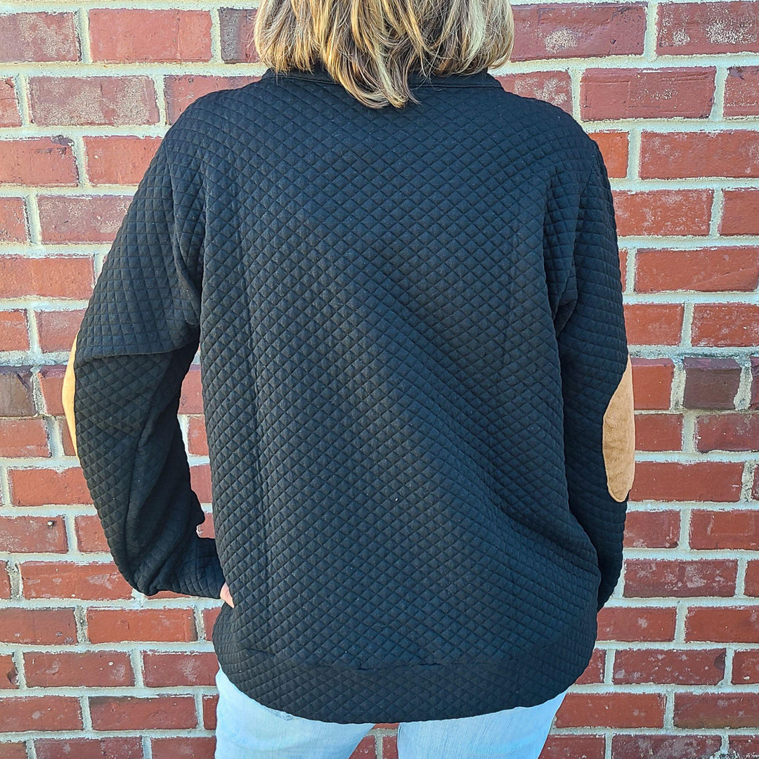 Quilted Snap Button Pullover Top