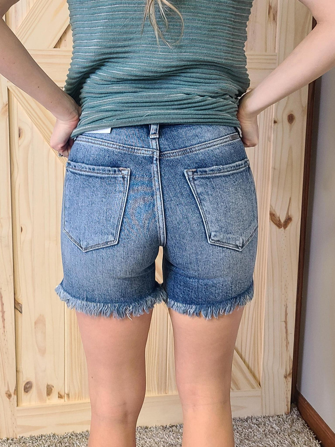 Kancan High Rise Frayed Detail Shorts