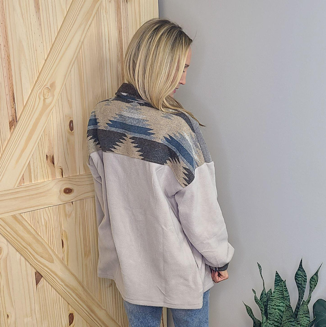 Flo Shacket in Aztec Blue