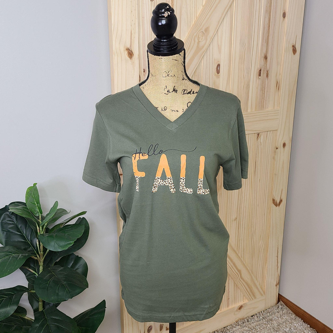 Hello Fall V-Neck Tee