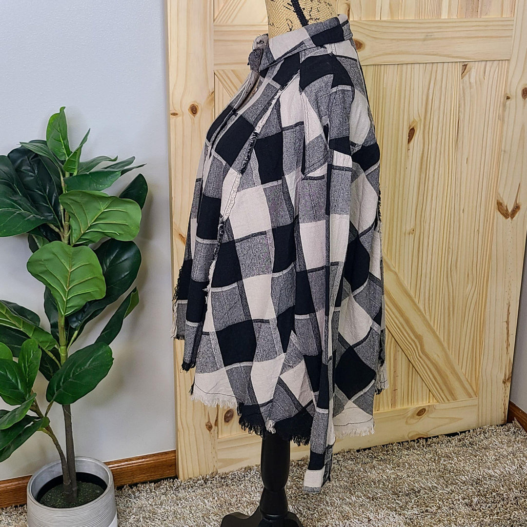 Plaid Yarn Dye Linen Top