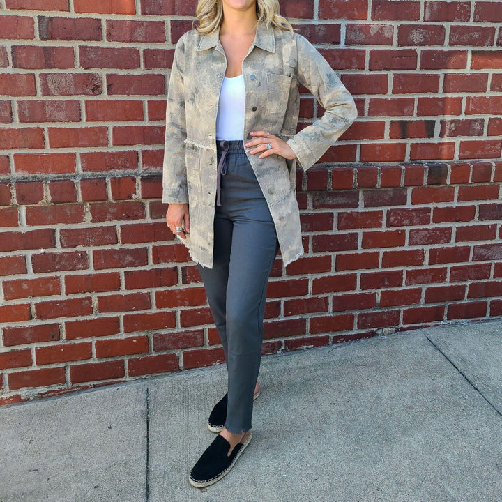 Tiered Long Trucker Jacket