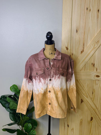 Tie Dye Washed Twill Button Jacket
